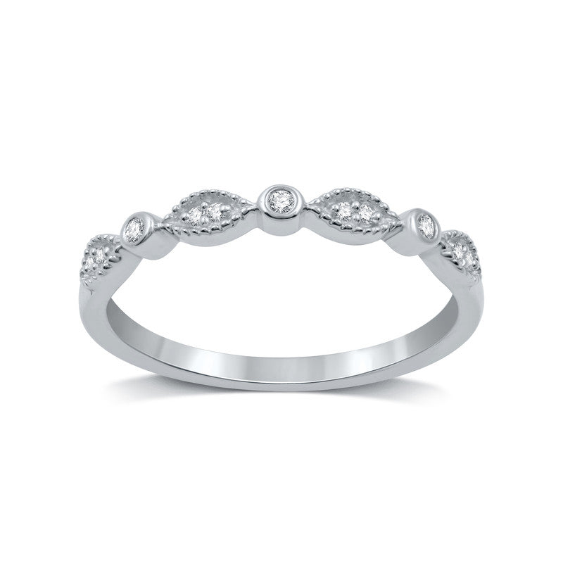 Lovely Diamond Accent Sterling Silver Band-Size 7
