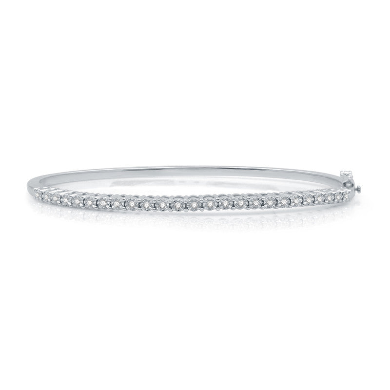 1/4 Cttw Sterling Silver Bangle Bracelet