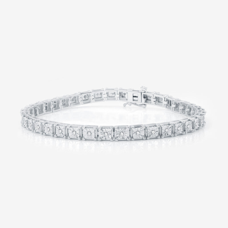 1/2 Cttw Diamond Sterling Silver Bracelet