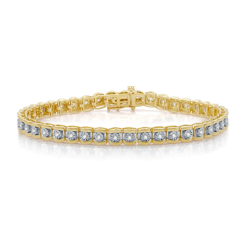 1/2 Cttw Diamond Gold over Silver Bracelet