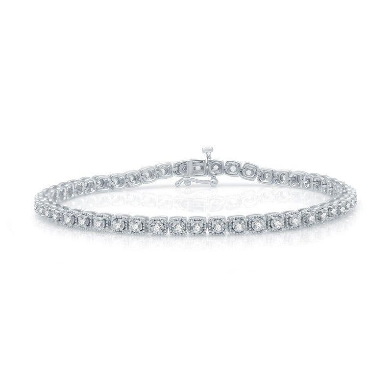 1 Cttw Diamond Sterling Silver Bracelet