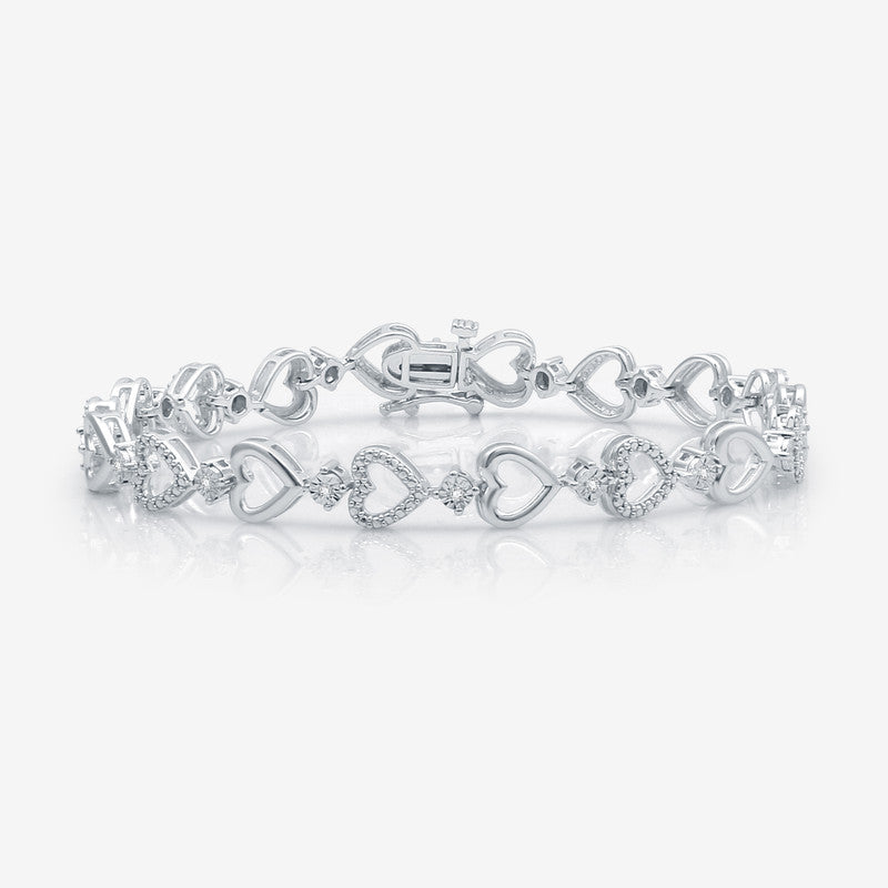 1/10 Cttw Diamond Sterling Silver Bracelet