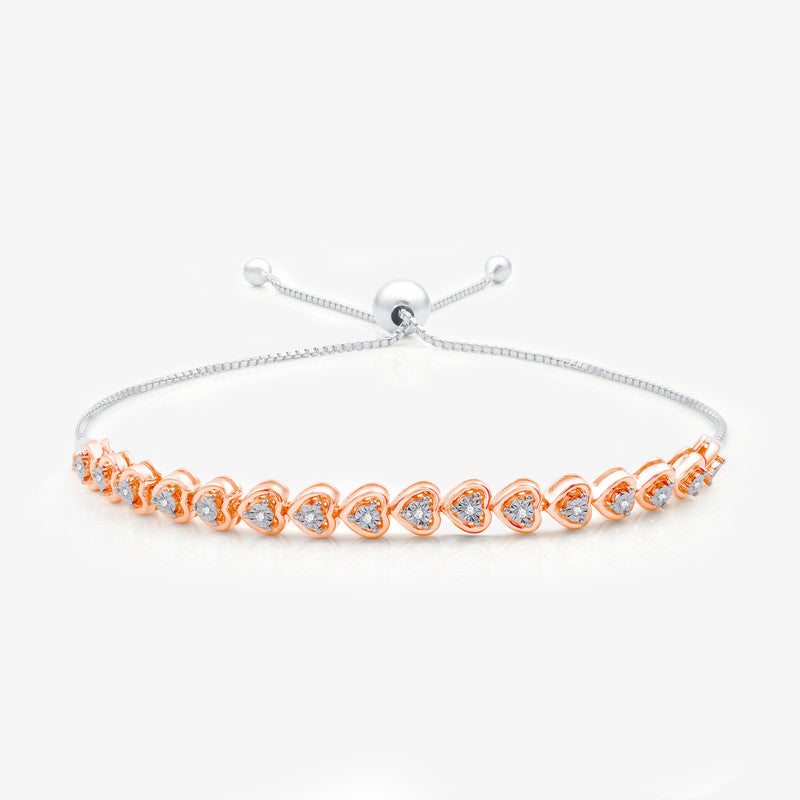 1/10 Cttw Diamond Heart Bolo Bracelet ROS