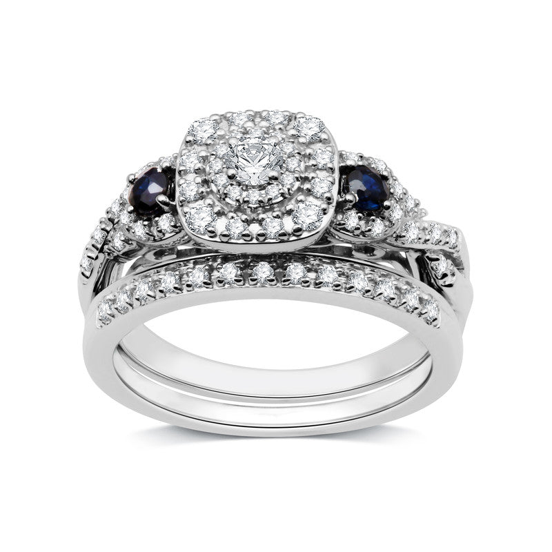 1/2 Cttw Diamond Round Bridal Set in Silver-Size 7