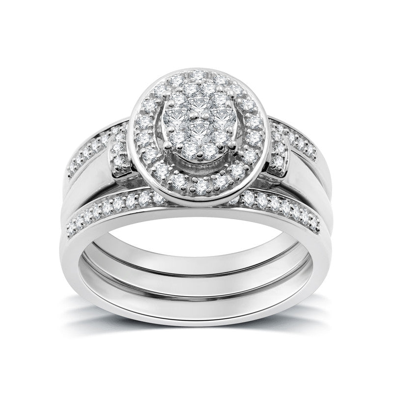 1/2 Cttw Diamond Bridal Set in Silver-Size 7