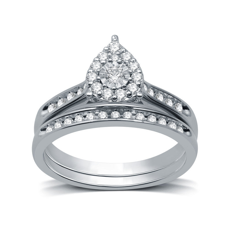 3/8 Cttw Diamond Bridal Set in Silver-Size 7