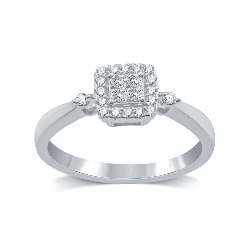 1/4 Cttw Princess Diamond Bridal Ring - Size 7