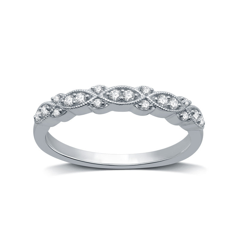 1/6 Cttw Lab Grown Diamond and Sterling Silver Ring - Size 7