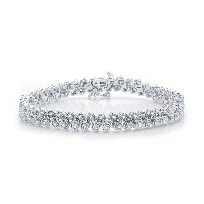 1 Cttw Lab-Grown Diamond Double-Row Bracelet