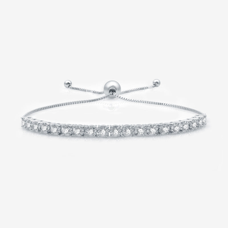 1Cttw LabGrown Diamond Bolo Bracelet Miracle Plate