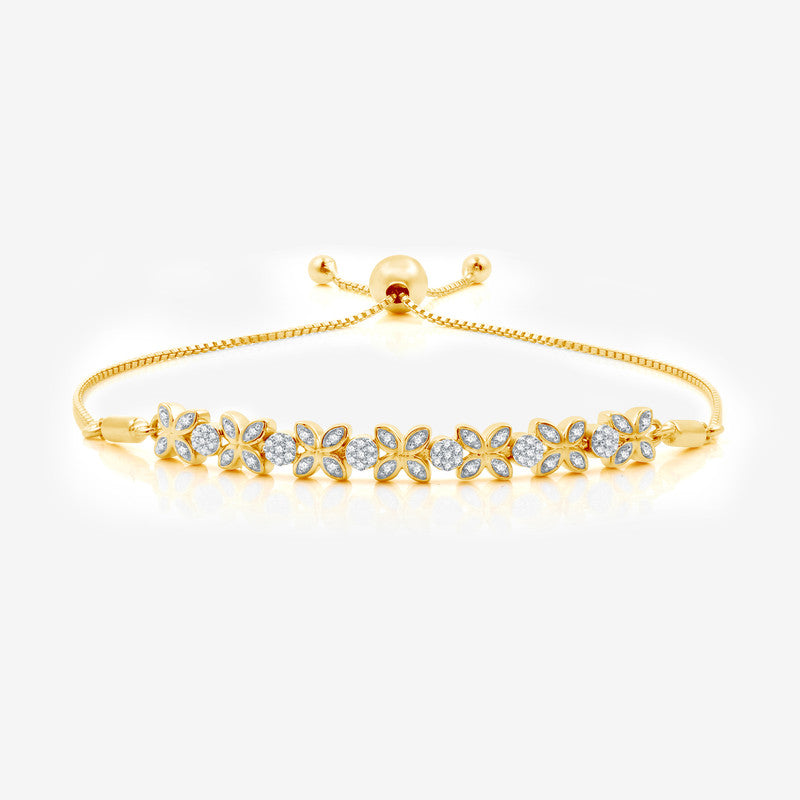 1/4 Cttw Lab Grown Diamond in Gold over Silver Bolo Bracelet