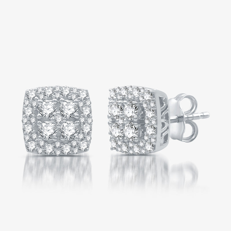 1 Cttw Lab-Grown Diamond Pricess Style Earrings