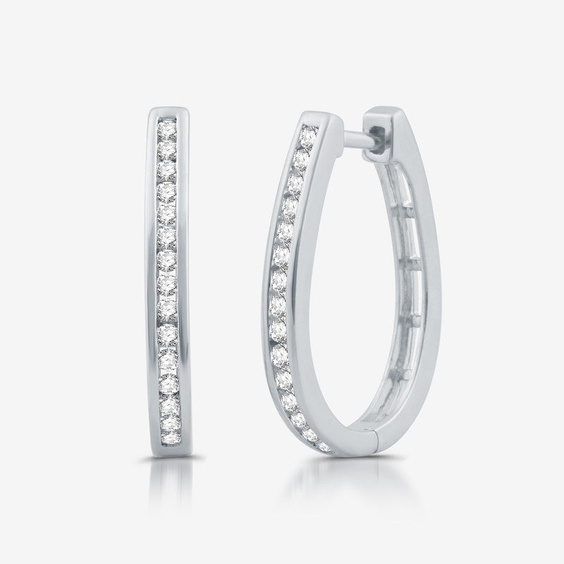 1/2 Cttw Lab-Grown Diamond Hoop Earrings