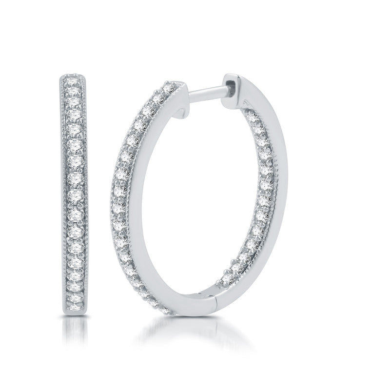 3/4 Cttw Lab-Grown Diamond Hoop Earrings