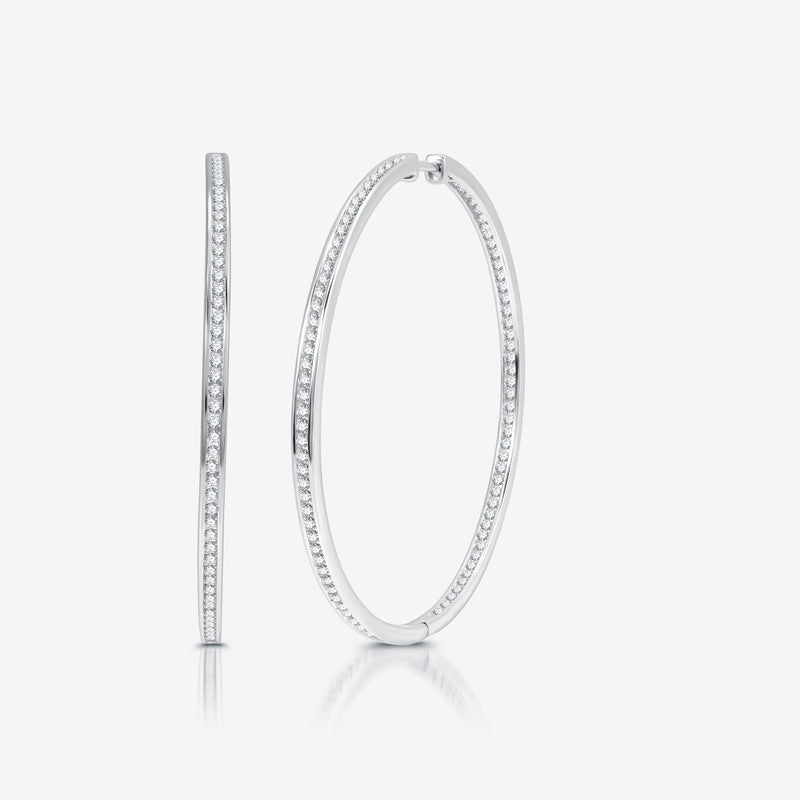 2 Cttw Lab-Grown Diamond Hoop Earrings