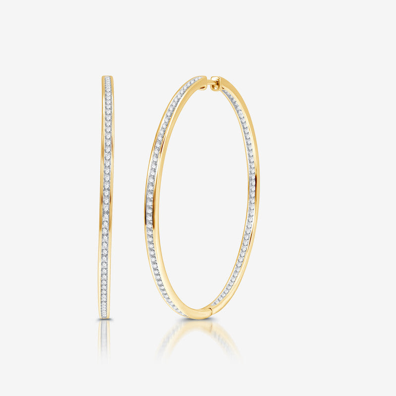 2 Cttw Lab Grown Diamond Gold over Sterling Silver Earrings