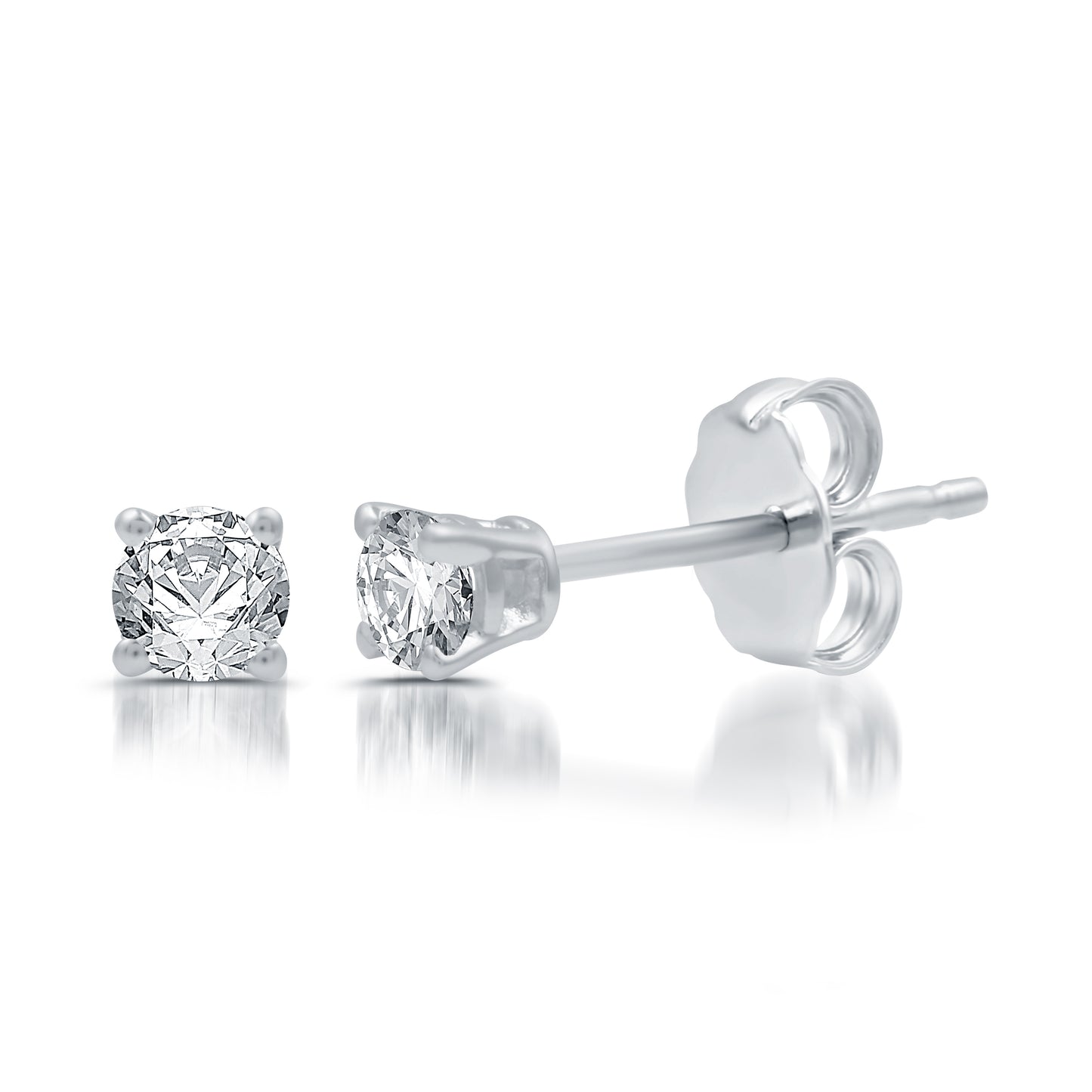 1/4 Cttw Lab Grown Diamond and .925 Sterling Silver Stud Earrings