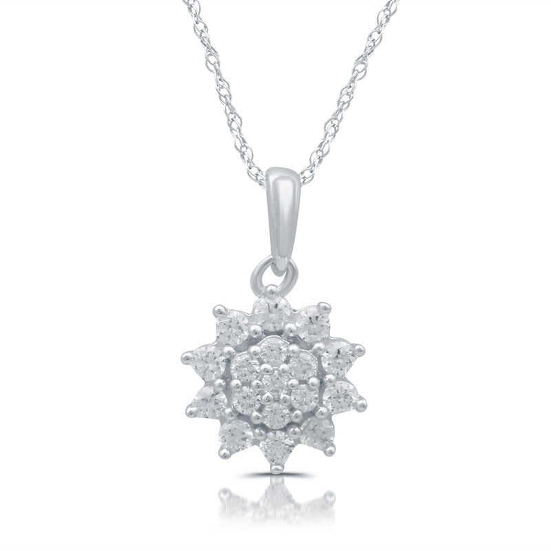 1/3 Cttw Lab-Grown Diamond Sterling Silver Starburst Pendant Prestige Collection