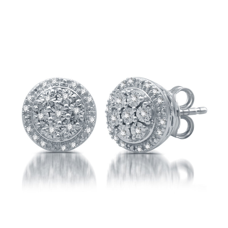 1/10 Cttw Miracle Plate Diamond Cluster Earrings