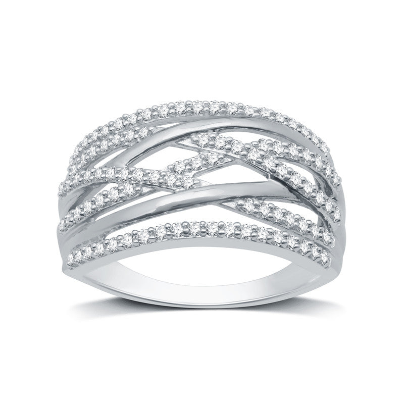 1/2 Cttw Diamond Orbit Ring in Sterling Silver