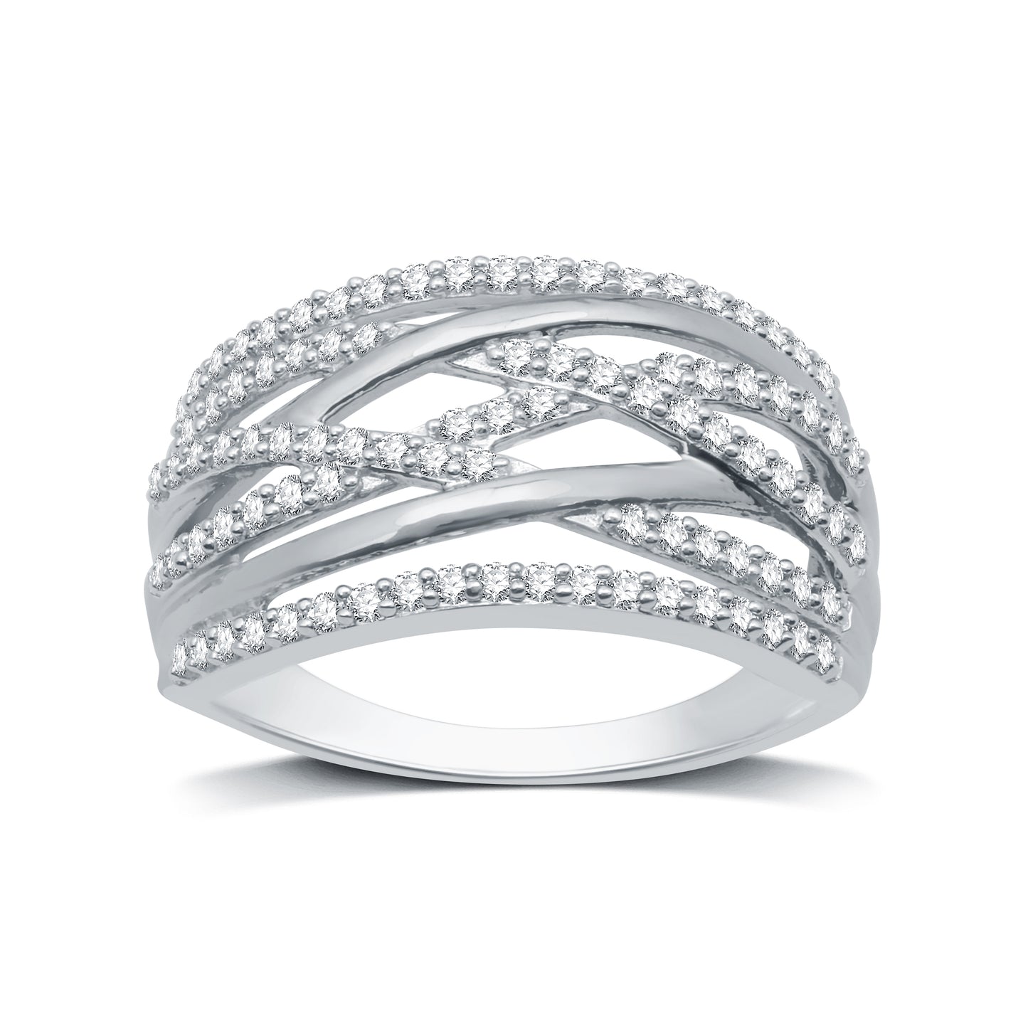1/2 Cttw Diamond Orbit Ring in .925 Sterling Silver