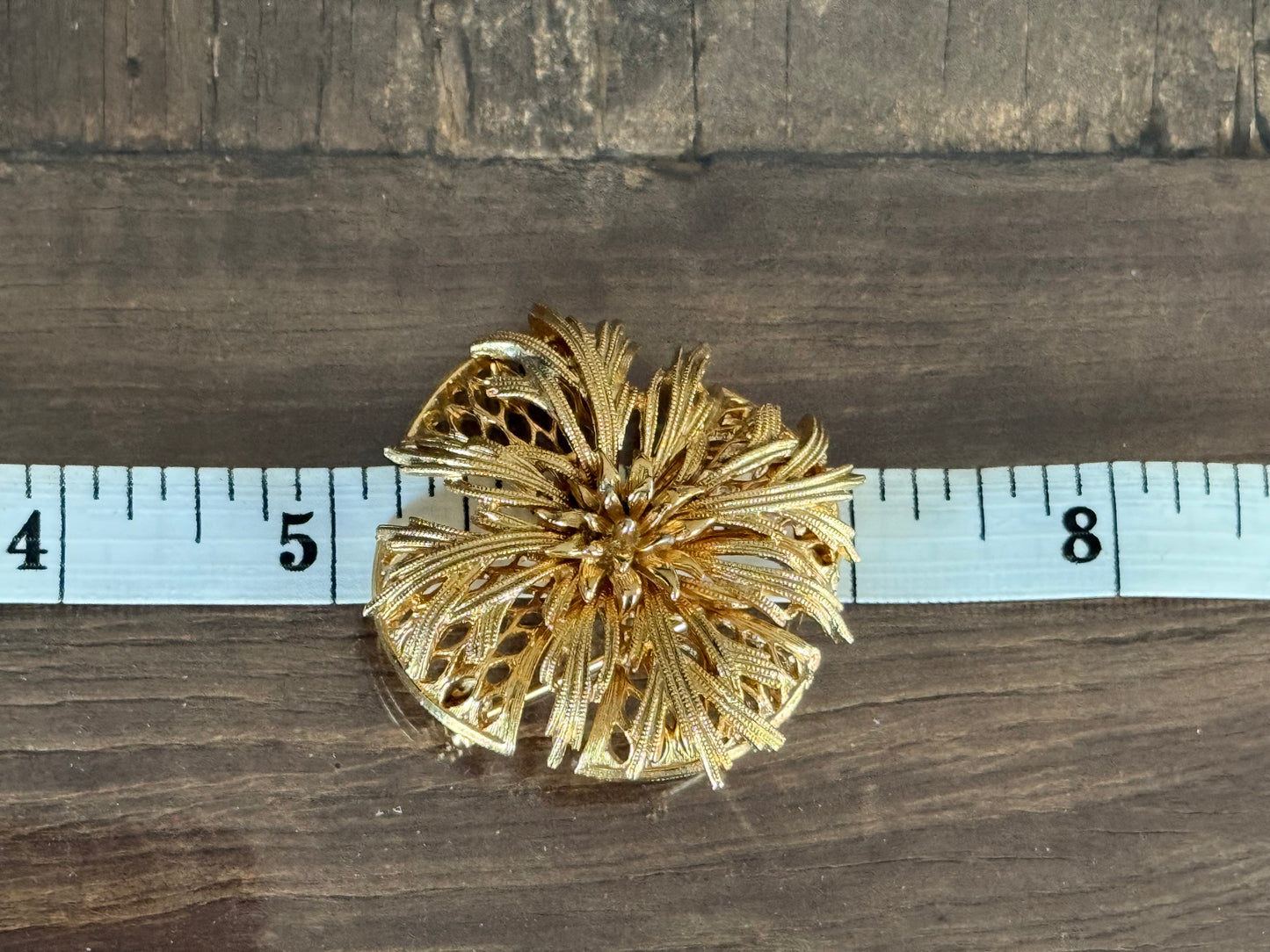 USNER Stamped Vintage Estate Flower Brooch