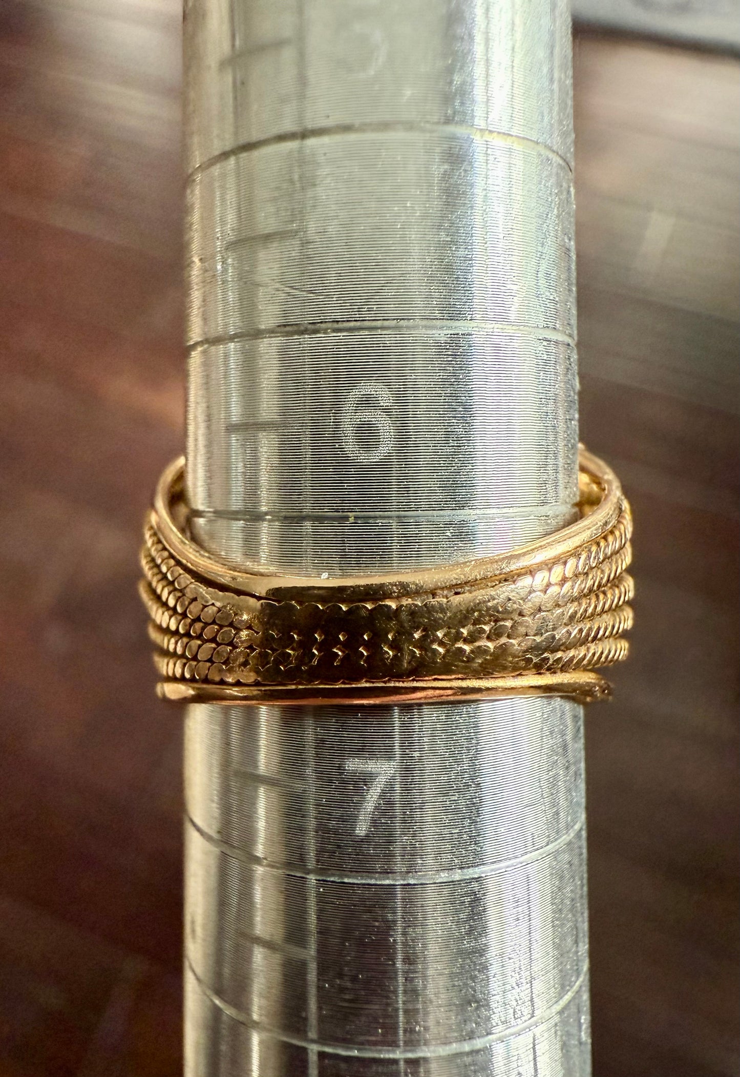 Vintage Cocktail Ring from our 'Eleanor Estate' Collection - citrine-like stone set in gold tone rope design