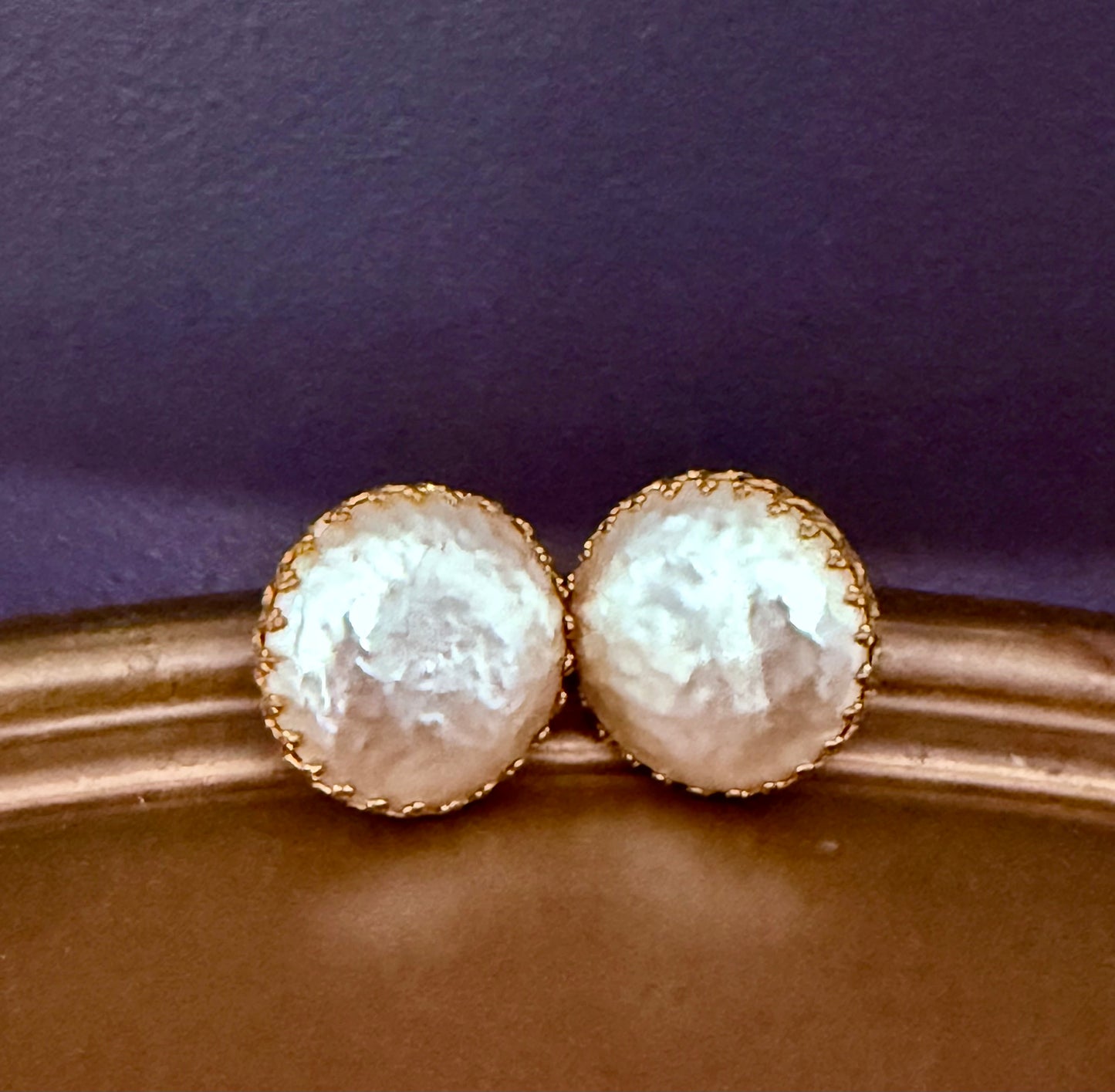 MIRIAM HASKELL Vintage Faux Pearl Screw Back Earrings 1" Diameter - SIGNED