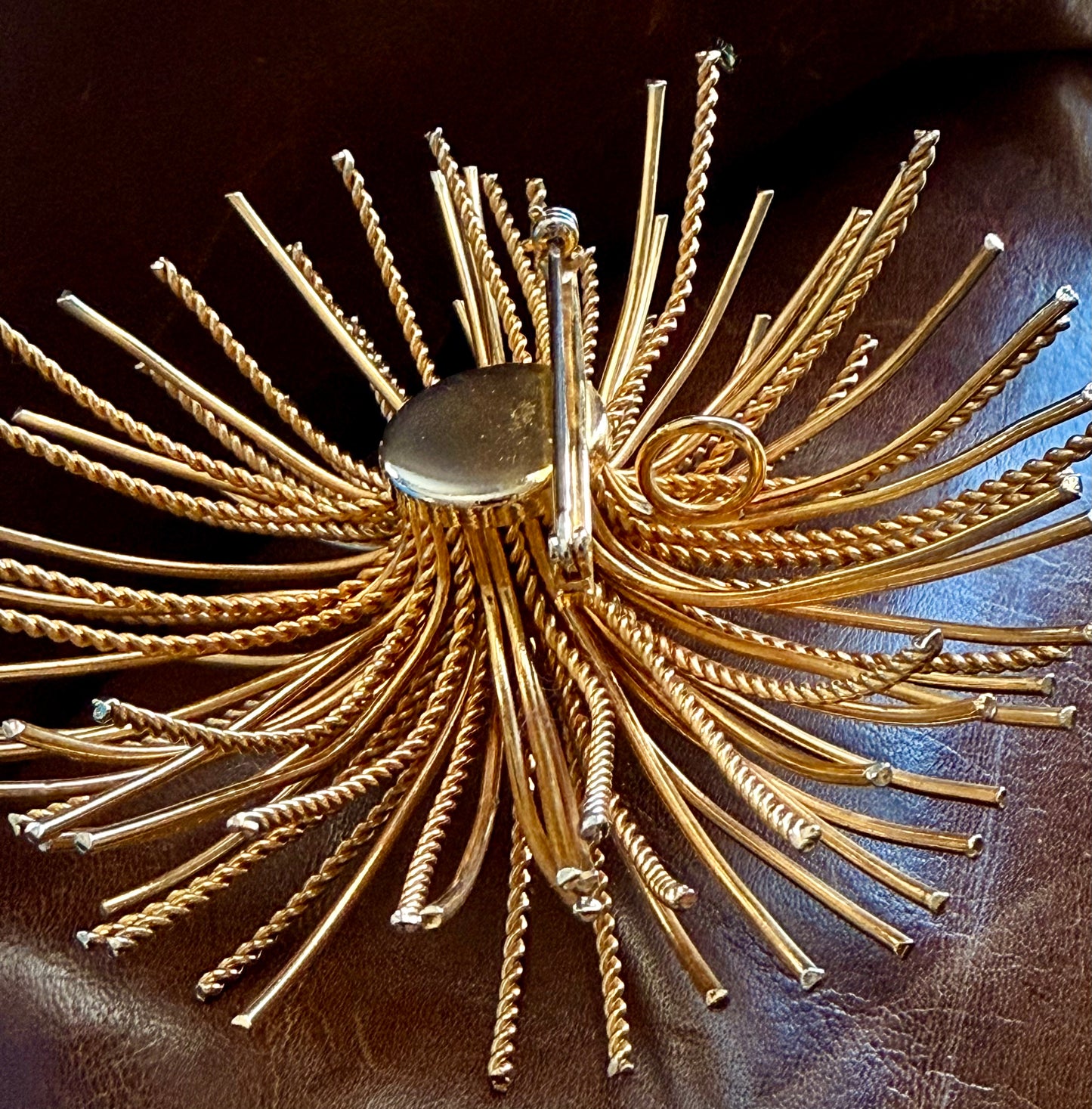 Bergère Vintage Signed Brilliant Sunburst Earrings and Pendant/Brooch Set