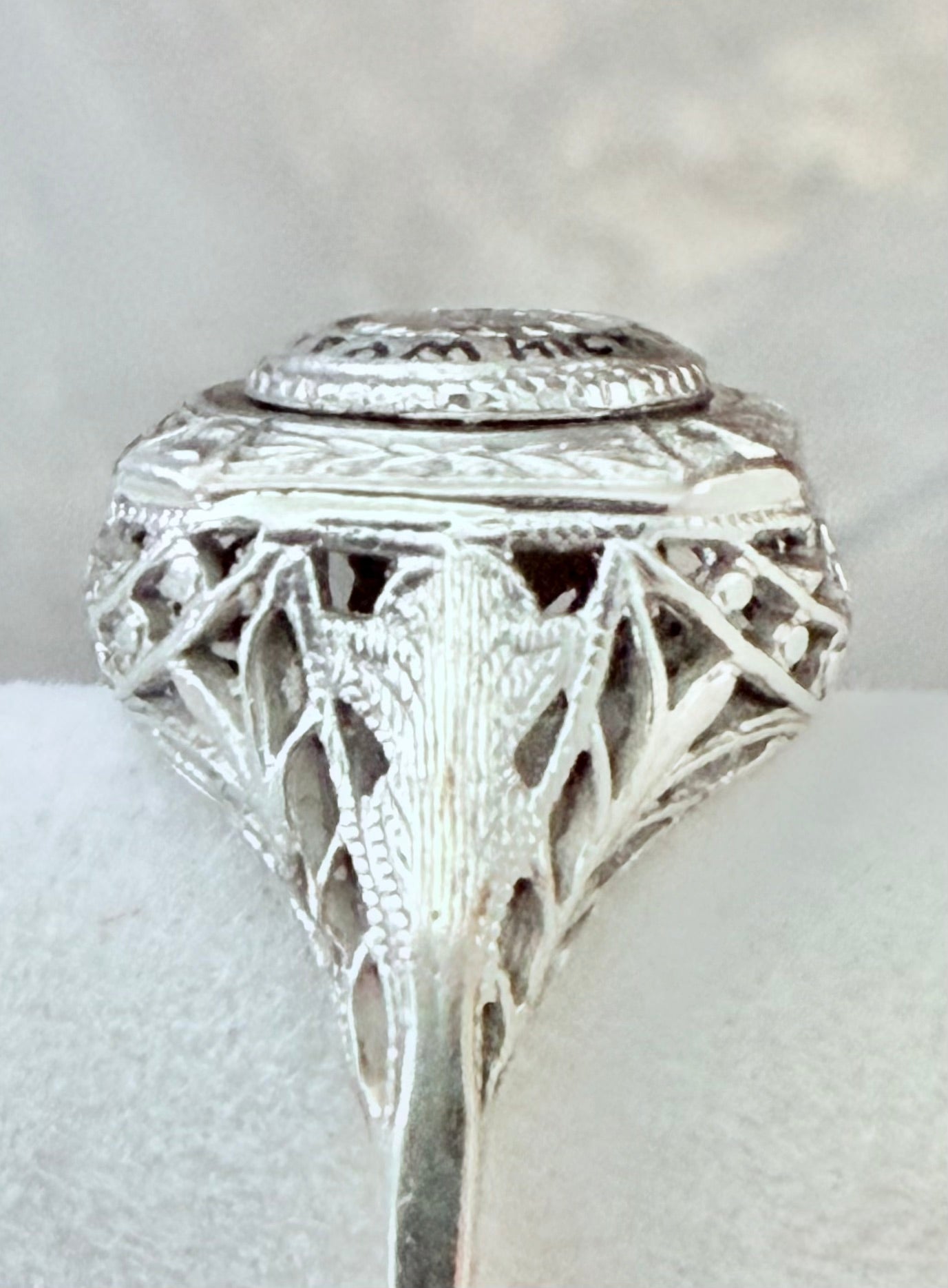 Art Deco Style Vintage Wyandotte High School Ring Size 2
