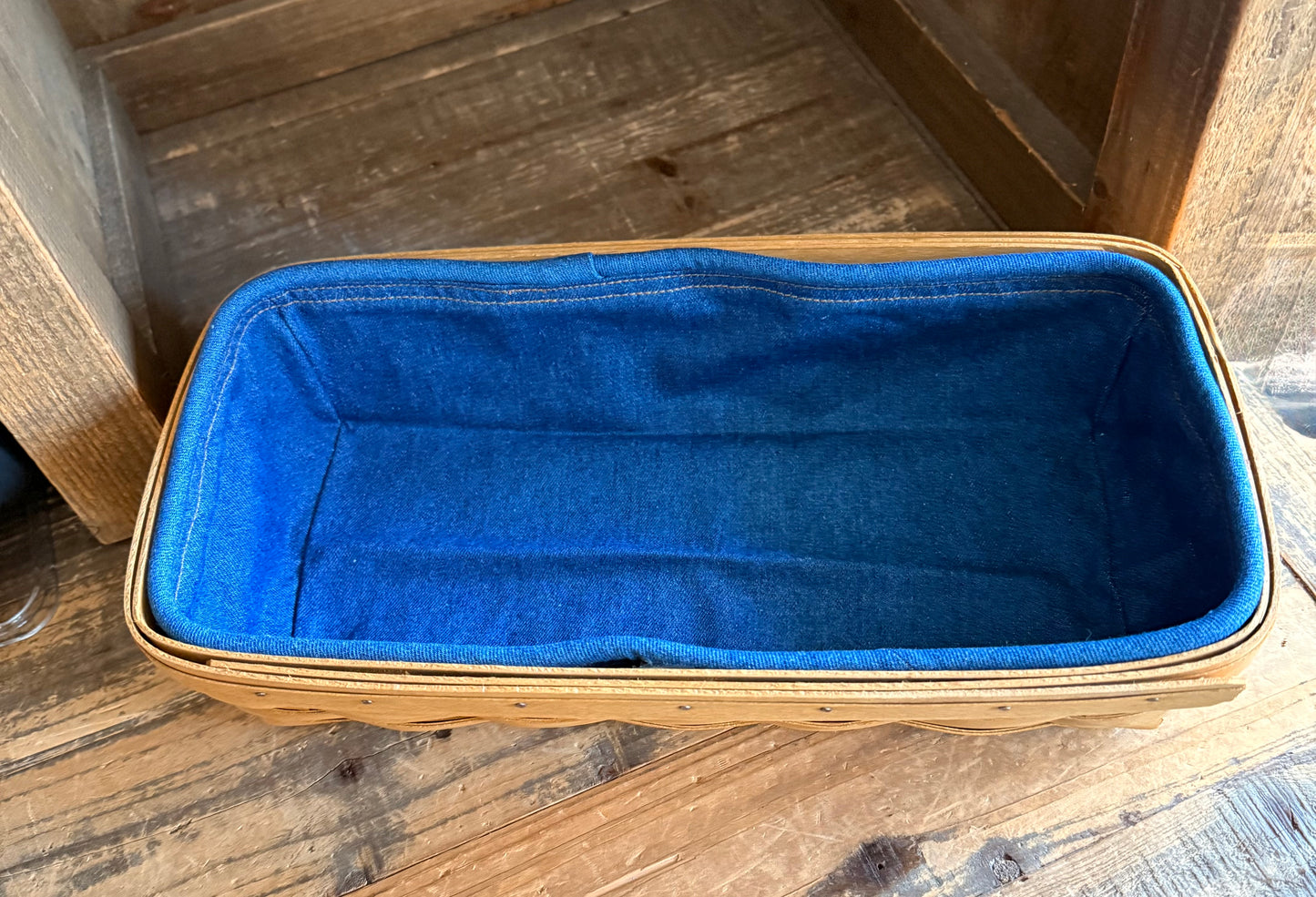 Longaberger 2002 Bread Basket with Denim Basket Insert