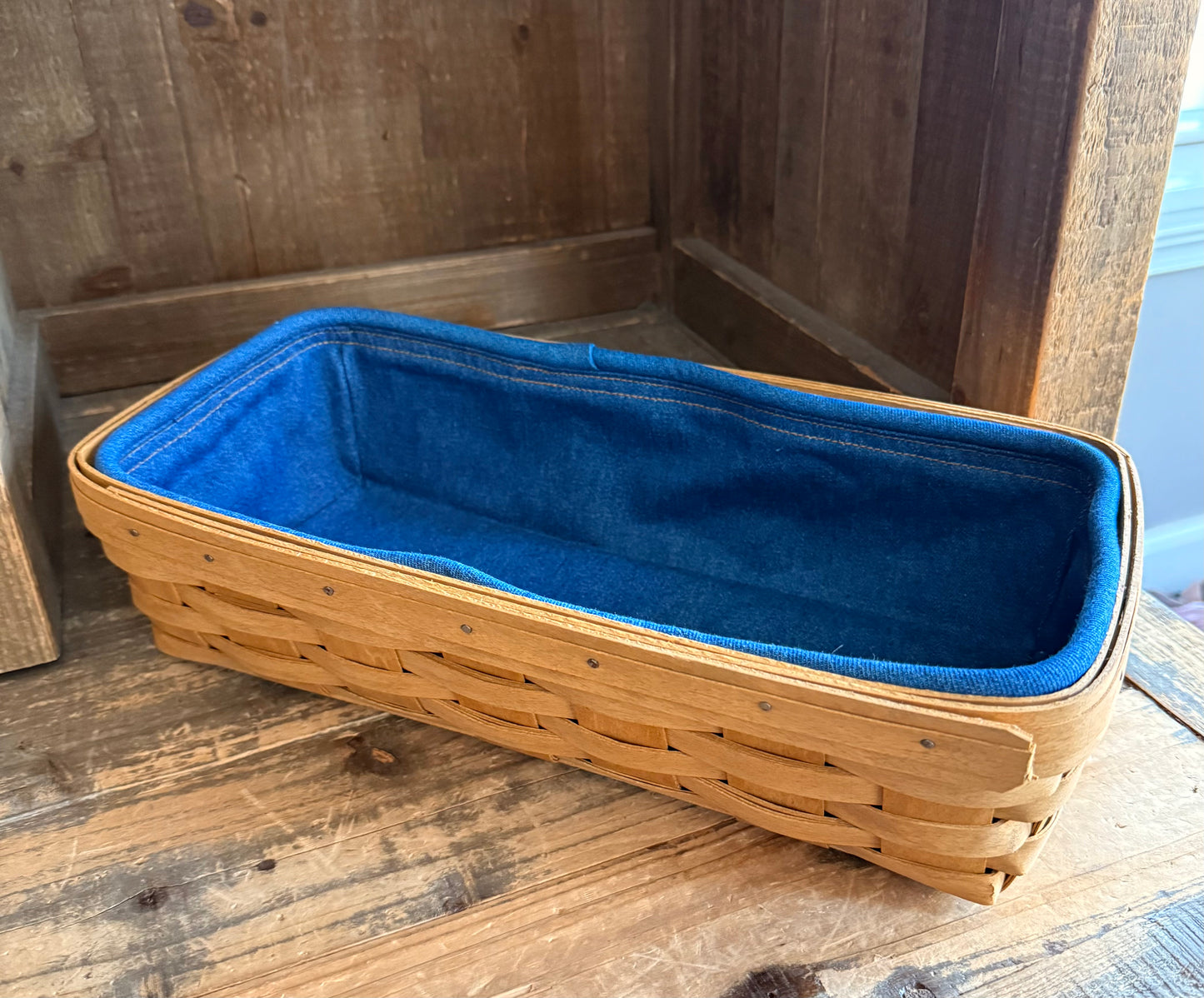 Longaberger 2002 Bread Basket with Denim Basket Insert