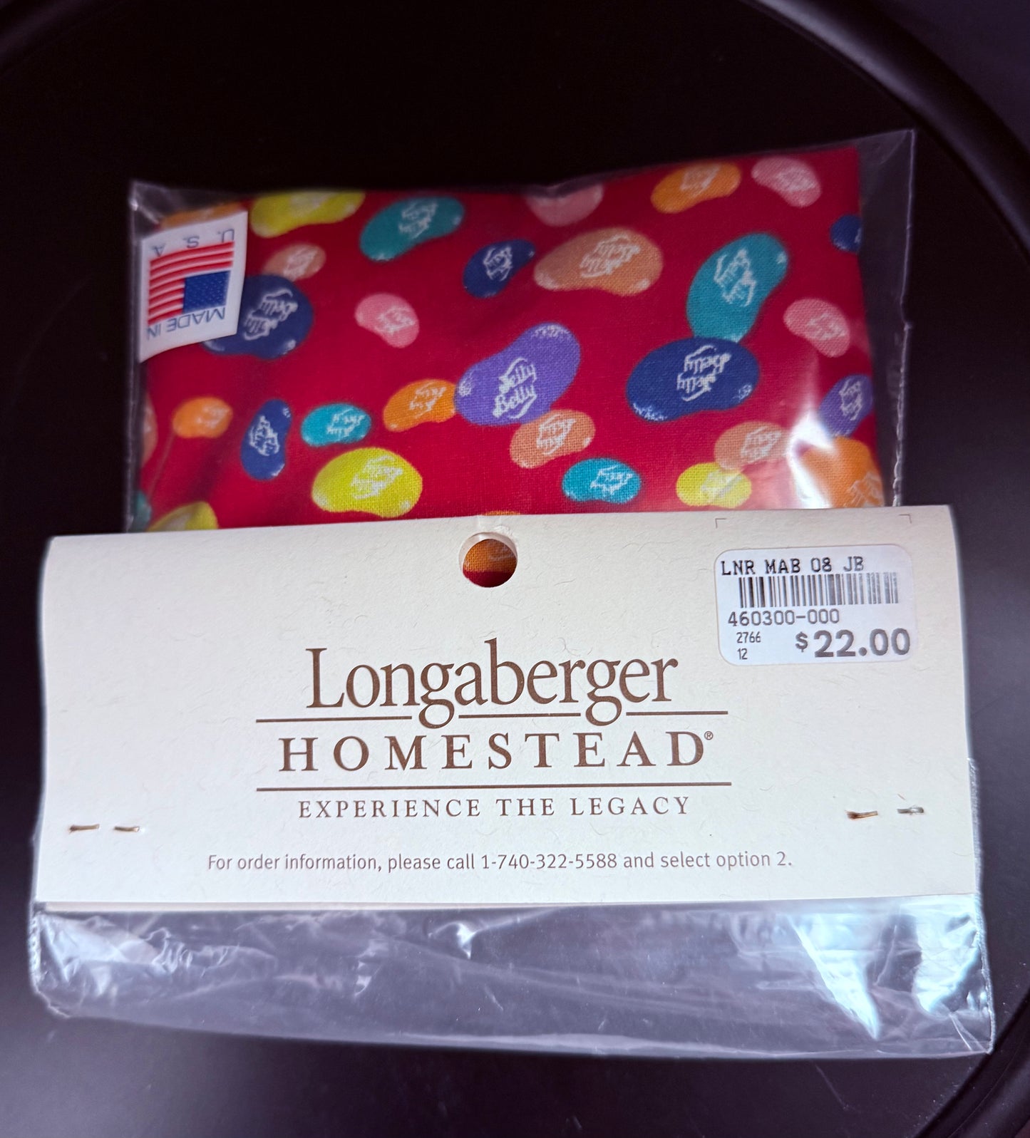 Longaberger 2008 Red Jelly Bean Printed Cotton Easter Basket Liner From the 'Make A Basket' Collection