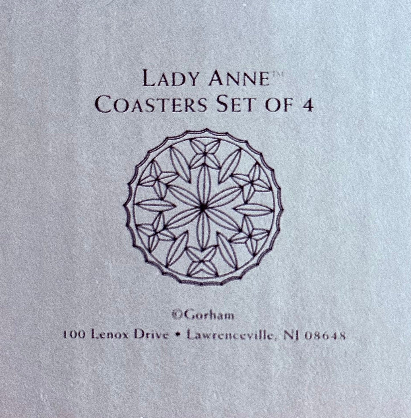 Gorham 1831 Lady Anne Crystal Serving Dish and Set of 4 Coasters