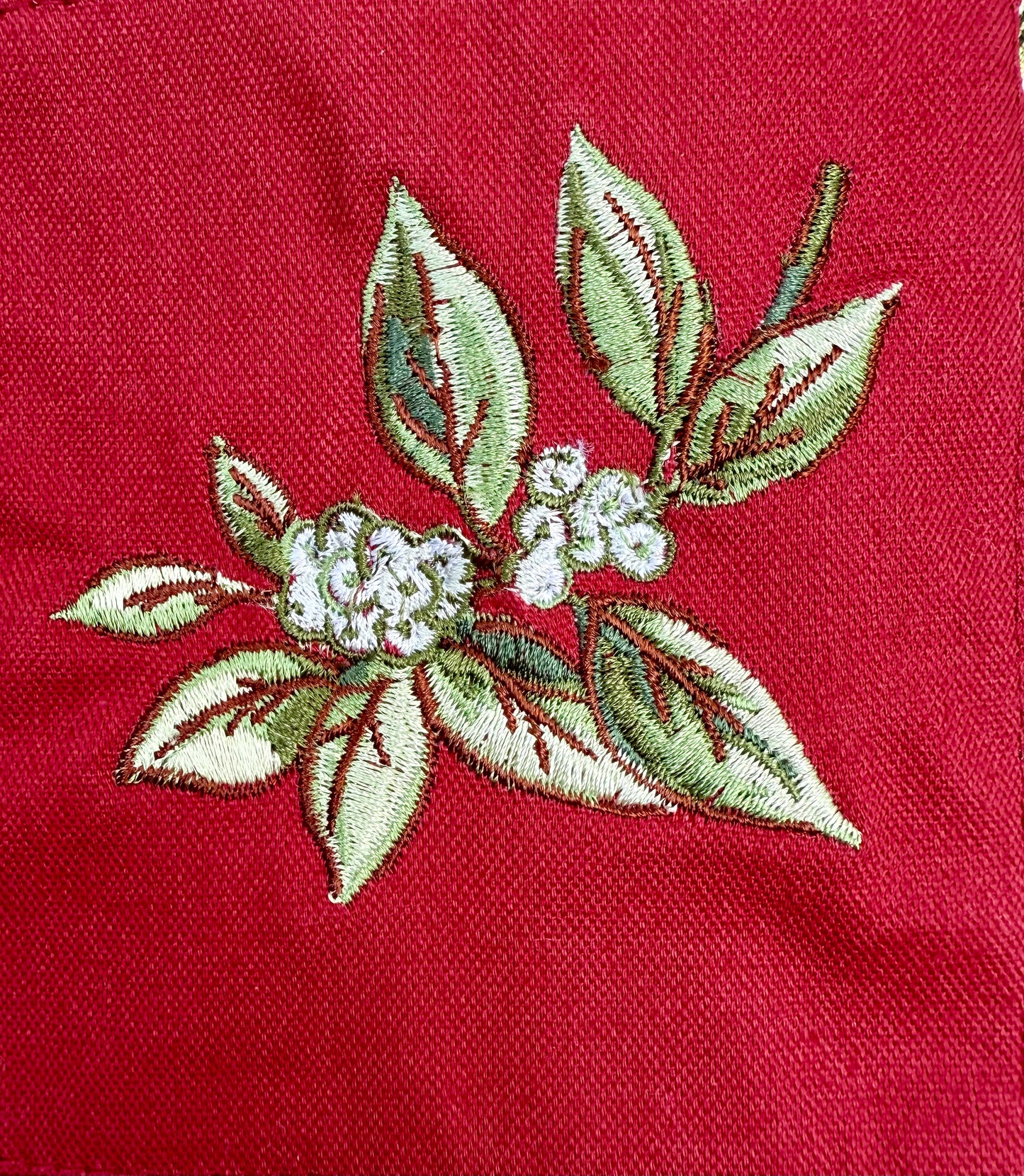 Longaberger 2006 Holiday Fabric Tote Bag in Holiday Botanical Pattern