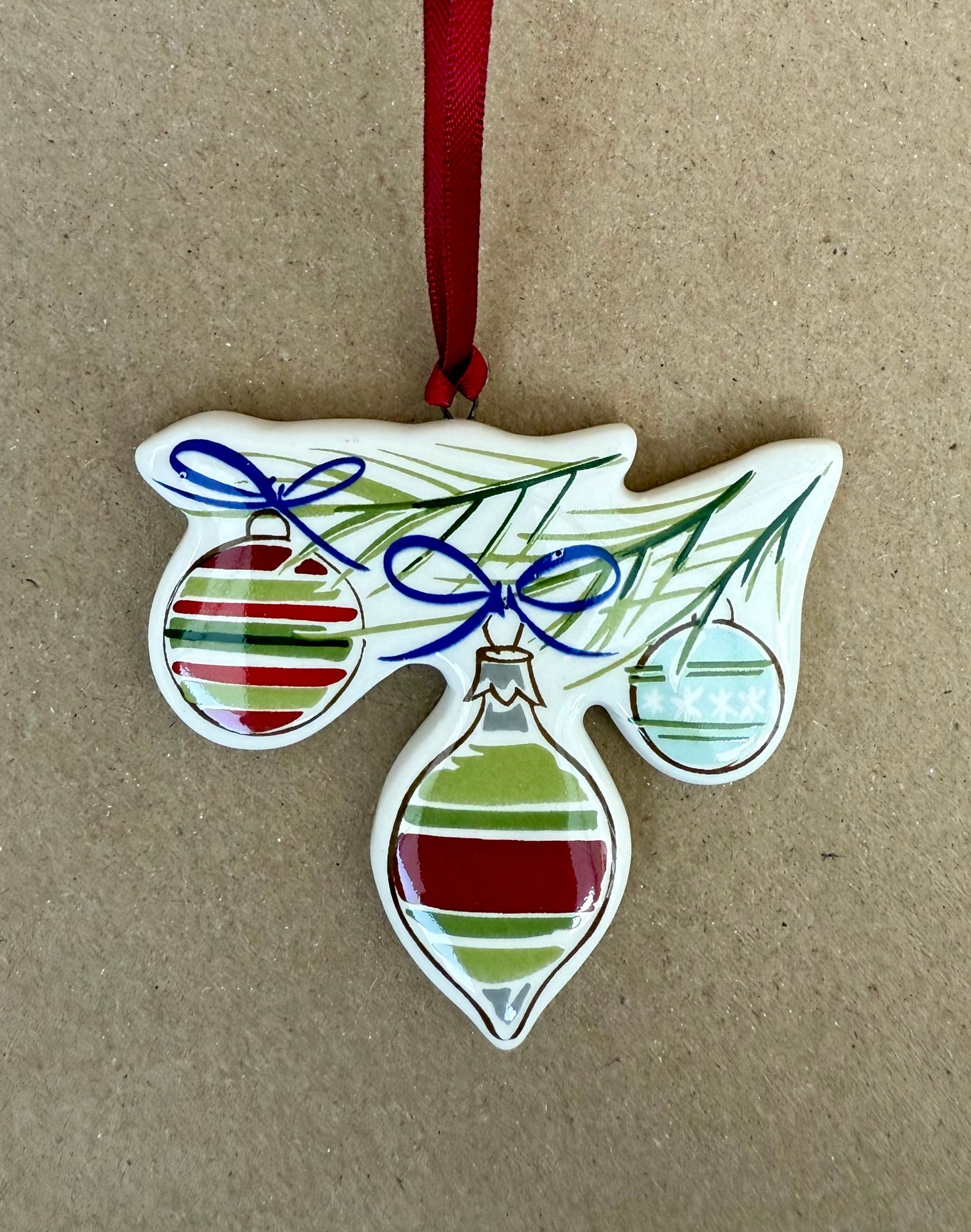 Set of 4 Longaberger Porcelain Christmas Ornaments