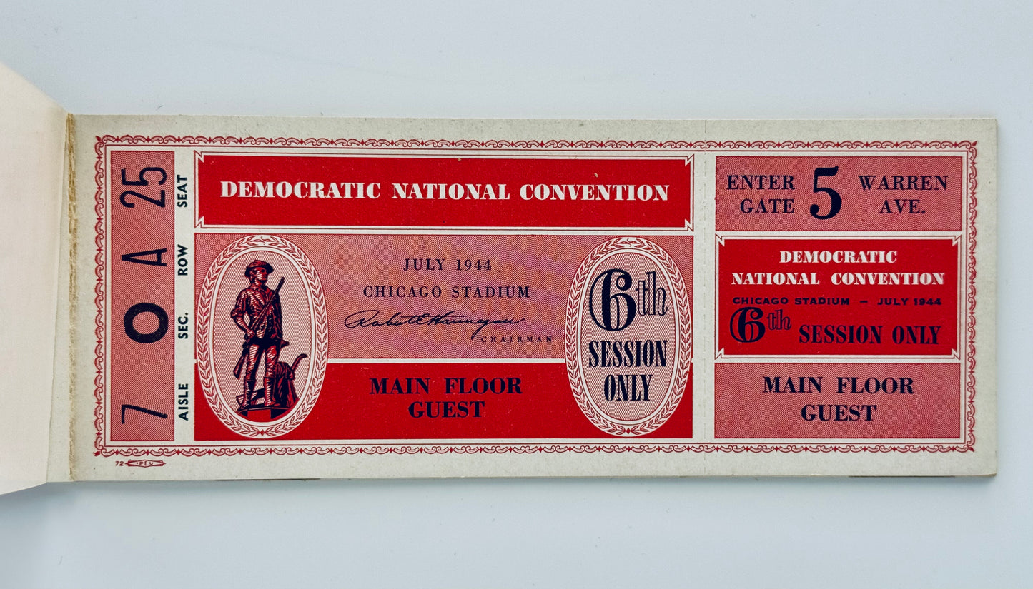1944 DNC Ticket Booklet - FDR Truman Political Memorabilia