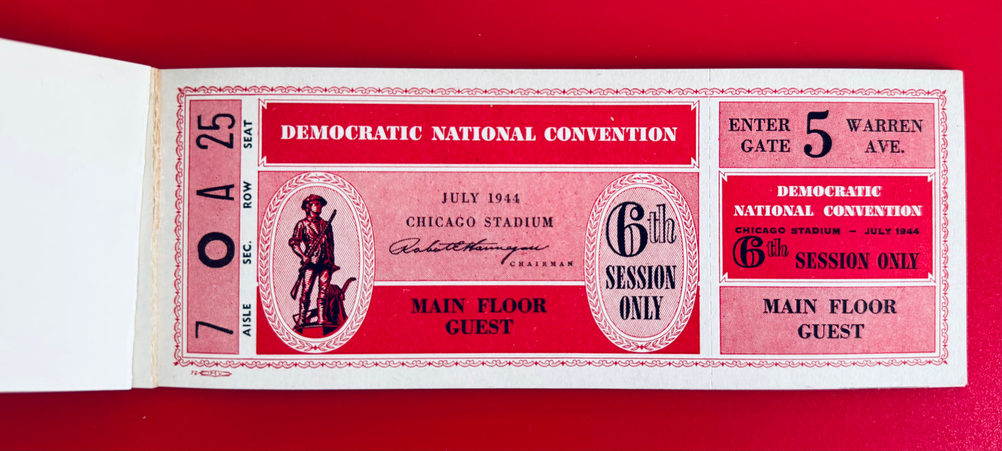 1944 DNC Ticket Booklet - FDR Truman Political Memorabilia