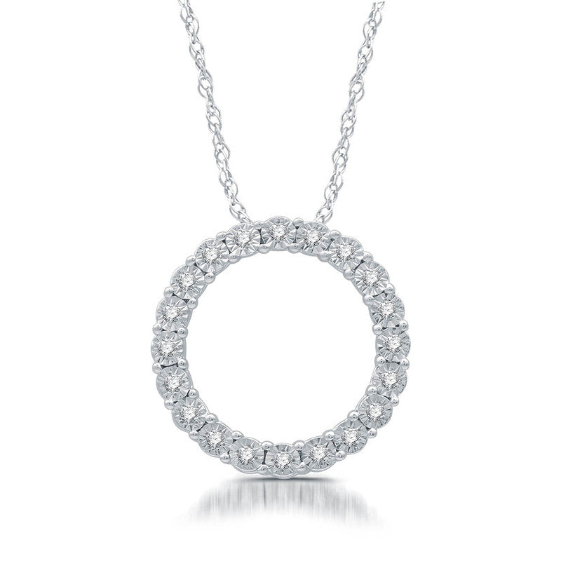 1/10 Cttw Diamond Circle Miracle Plate Pendant