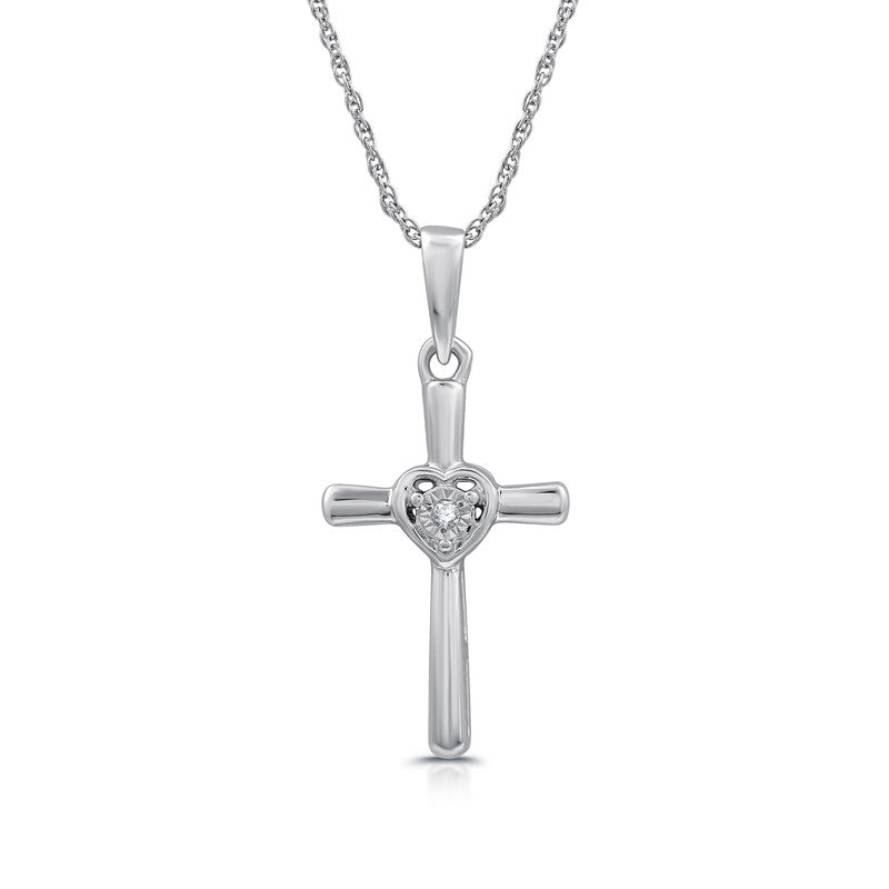Diamond Accent Gold over Silver Cross Pendant