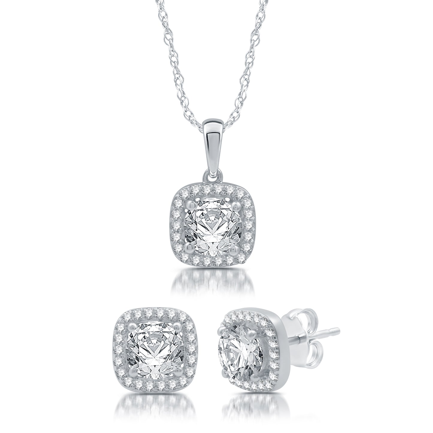 3.5 Cttw Lab-Grown Diamond and Lab-Created White Sapphire Jewelry Set