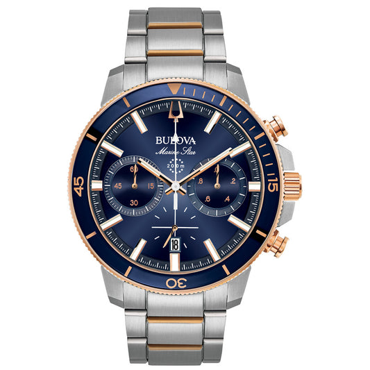 Bulova Men's Chronograph Marine Star Two-Tone Stainless Steel Bracelet Watch - Refurbished