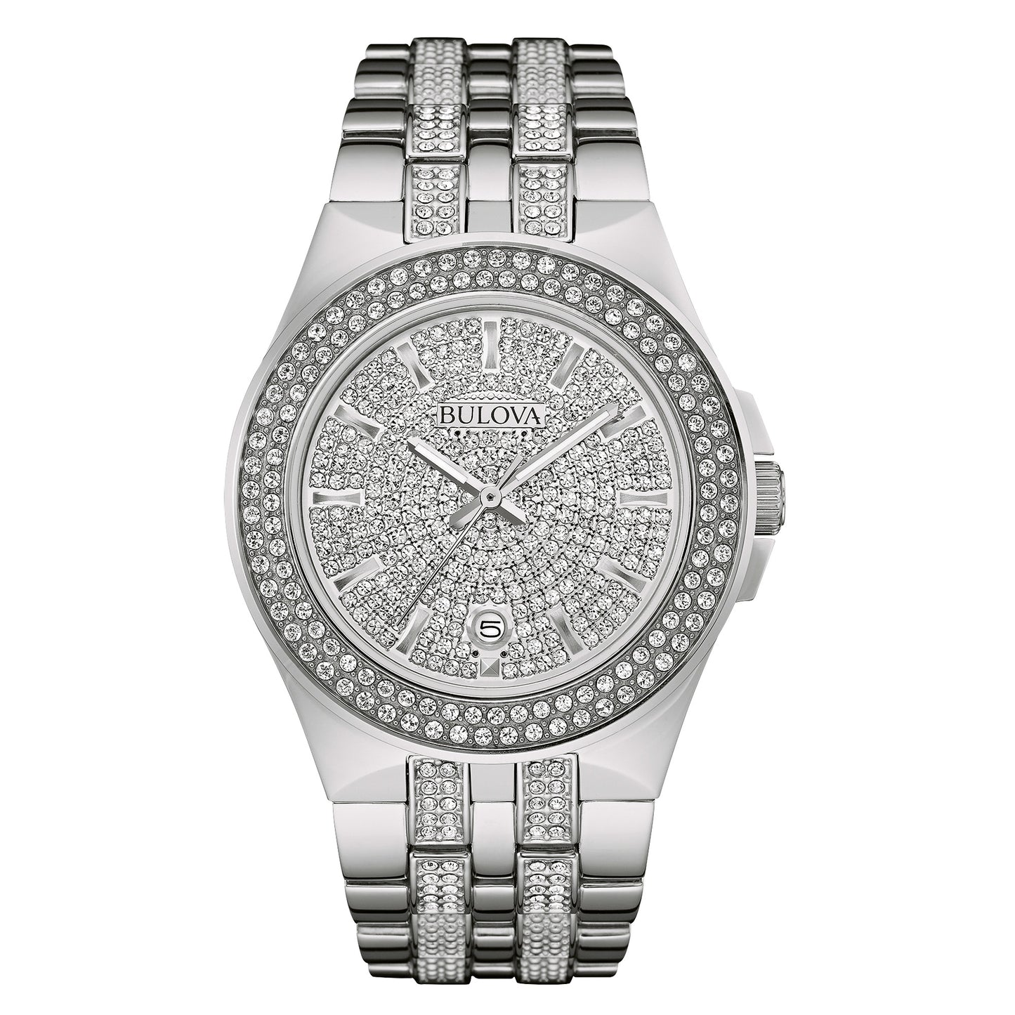 Bulova Men's Crystal Stainless Steel Watch - 40mm Refurbished