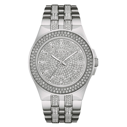 Bulova Men's Crystal Stainless Steel Watch - 40mm Refurbished