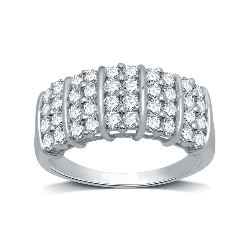 1 Cttw Diamond and .925 Sterling Silver Anniversary Band