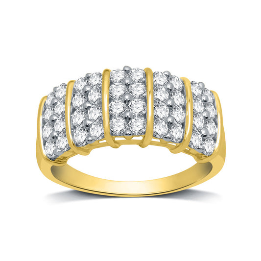 1 Cttw Diamond and 14K Gold Plated .925 Sterling Silver Anniversary Band