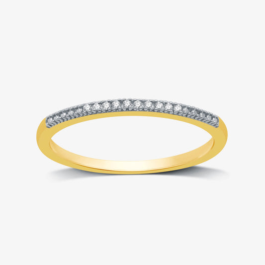 14K Gold Plated .925 Sterling Silver Diamond Accent Stackable Band
