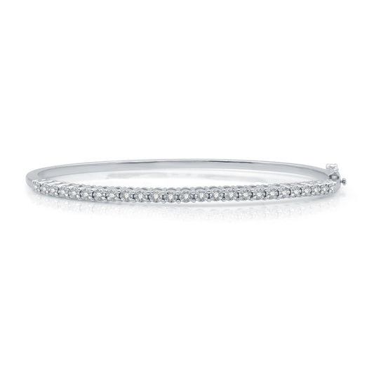 1/4 Cttw Sterling Silver Bangle Bracelet