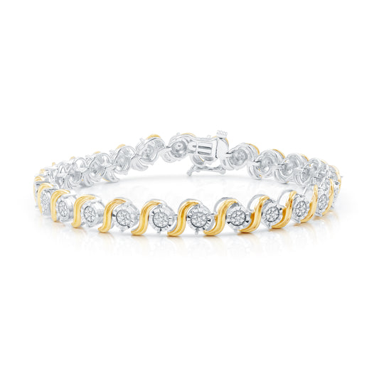 1/10 Cttw Diamond Gold over Silver Bracelet
