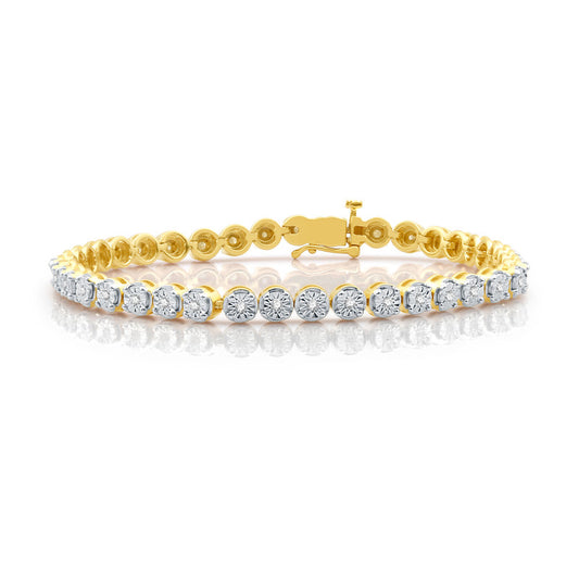 1/2 Cttw Diamond Gold over Silver Bracelet
